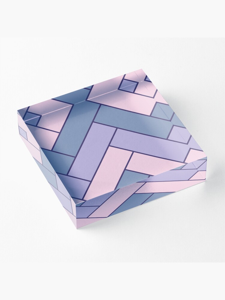 Alternate view of Geometric Pattern: Herringbone: Iris Acrylic Block