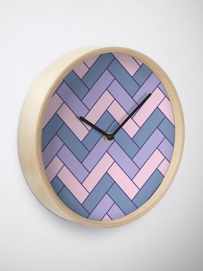 Alternate view of Geometric Pattern: Herringbone: Iris Clock
