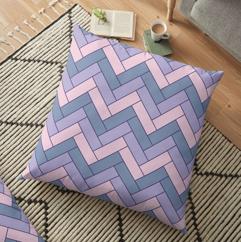 Geometric Pattern: Herringbone: Iris Floor Pillow