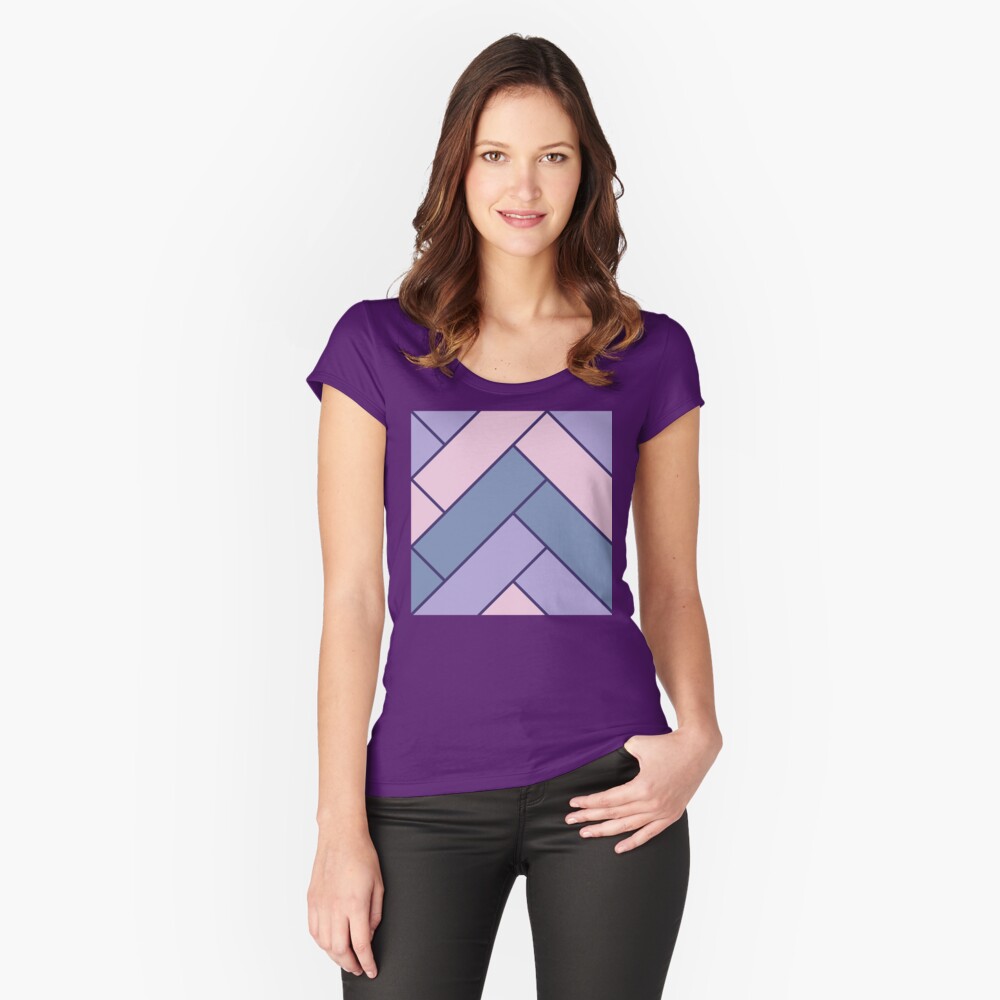 Geometric Pattern: Herringbone: Iris Fitted Scoop T-Shirt