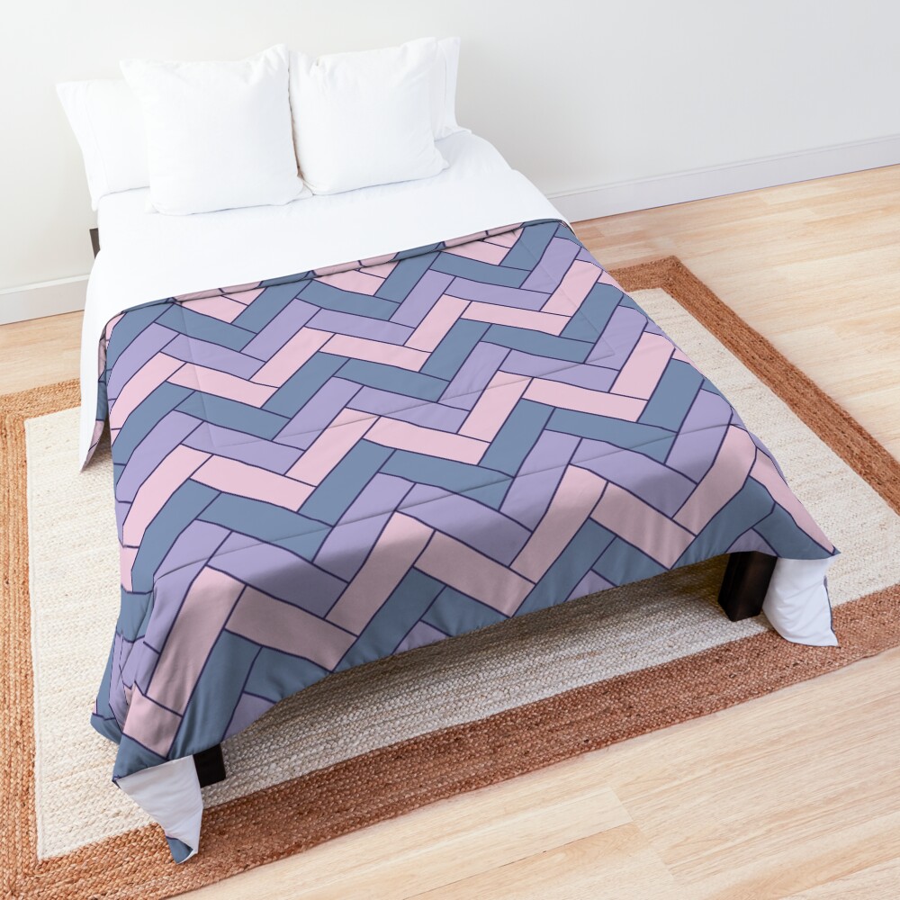 Geometric Pattern: Herringbone: Iris Comforter