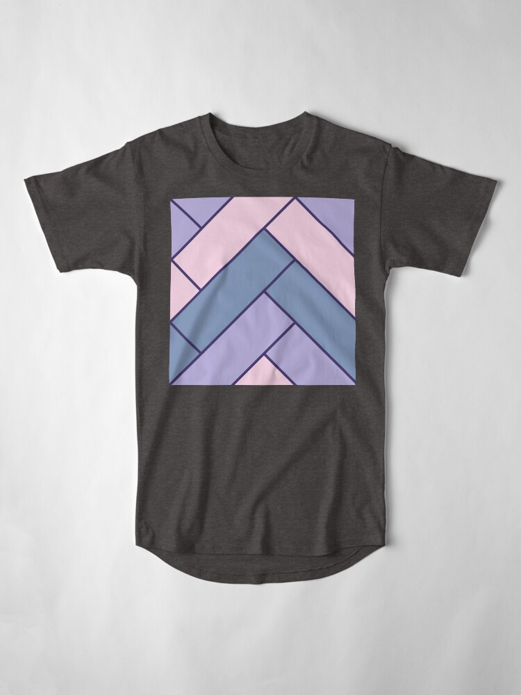 Alternate view of Geometric Pattern: Herringbone: Iris Long T-Shirt