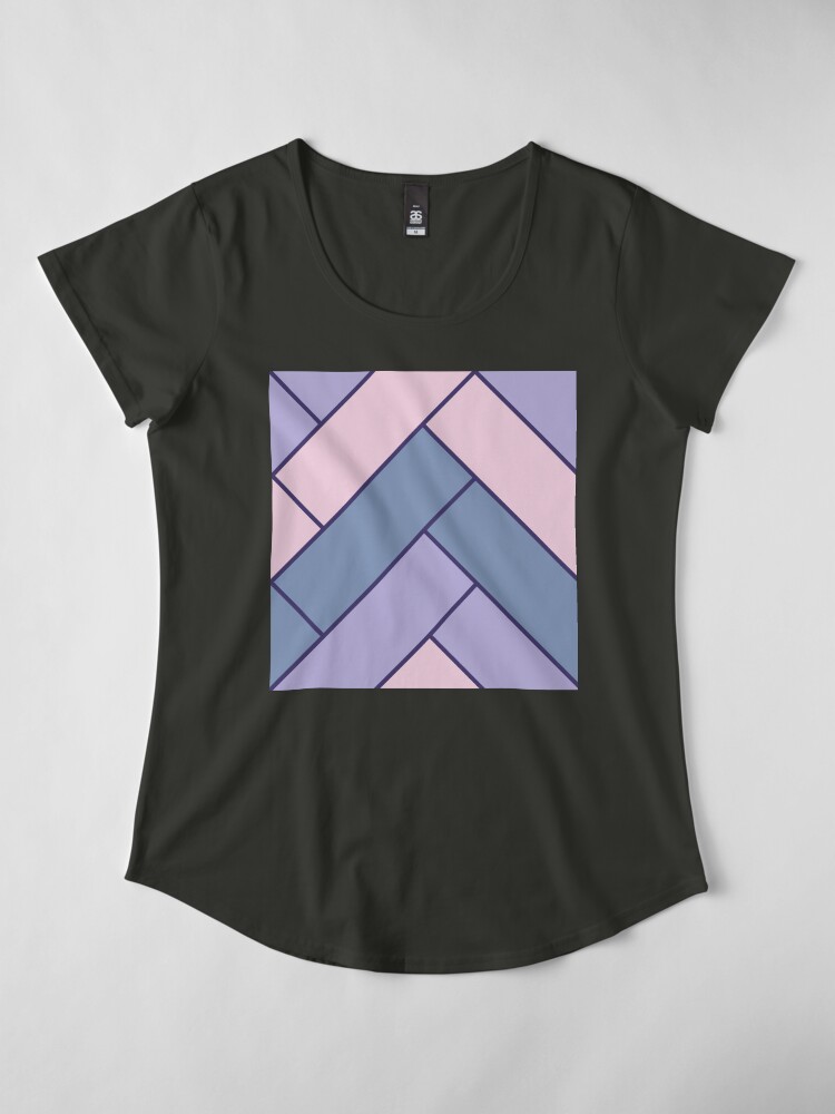 Alternate view of Geometric Pattern: Herringbone: Iris Premium Scoop T-Shirt