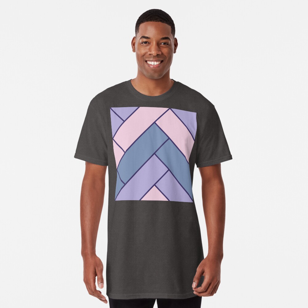 Geometric Pattern: Herringbone: Iris Long T-Shirt