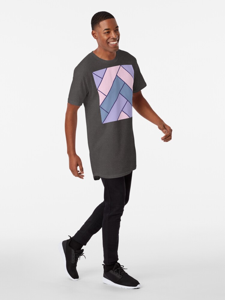 Alternate view of Geometric Pattern: Herringbone: Iris Long T-Shirt