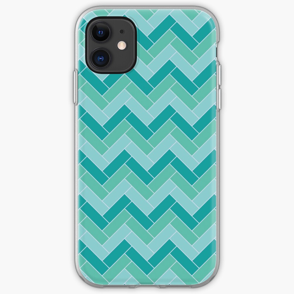 Geometric Pattern: Herringbone: Moss iPhone Case & Cover