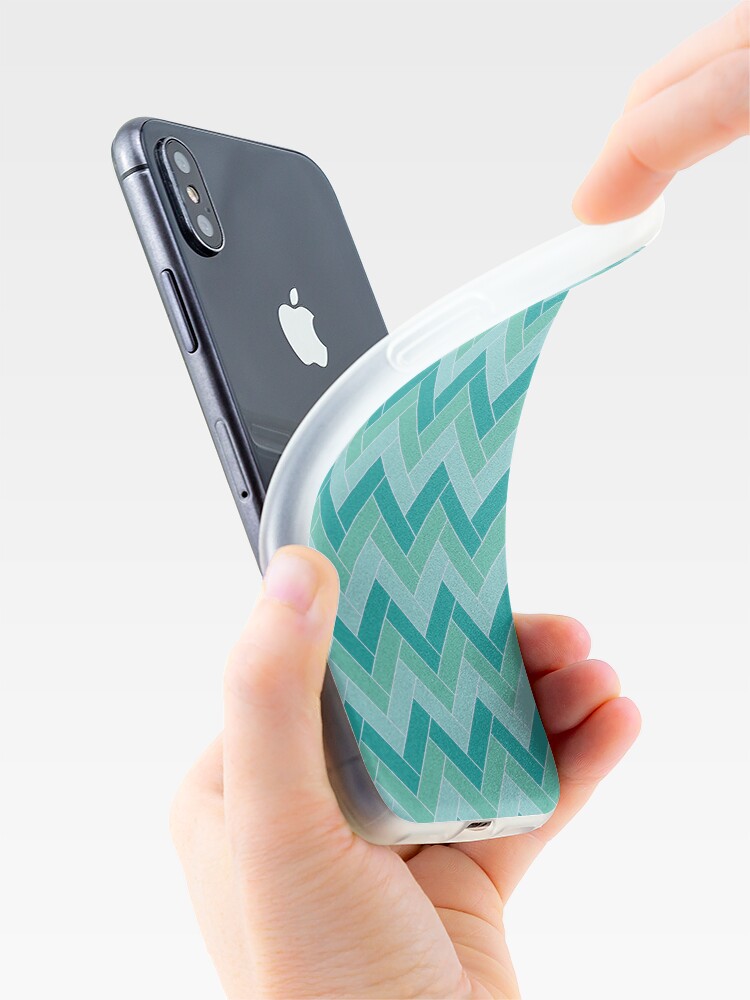 Alternate view of Geometric Pattern: Herringbone: Moss iPhone Case & Cover