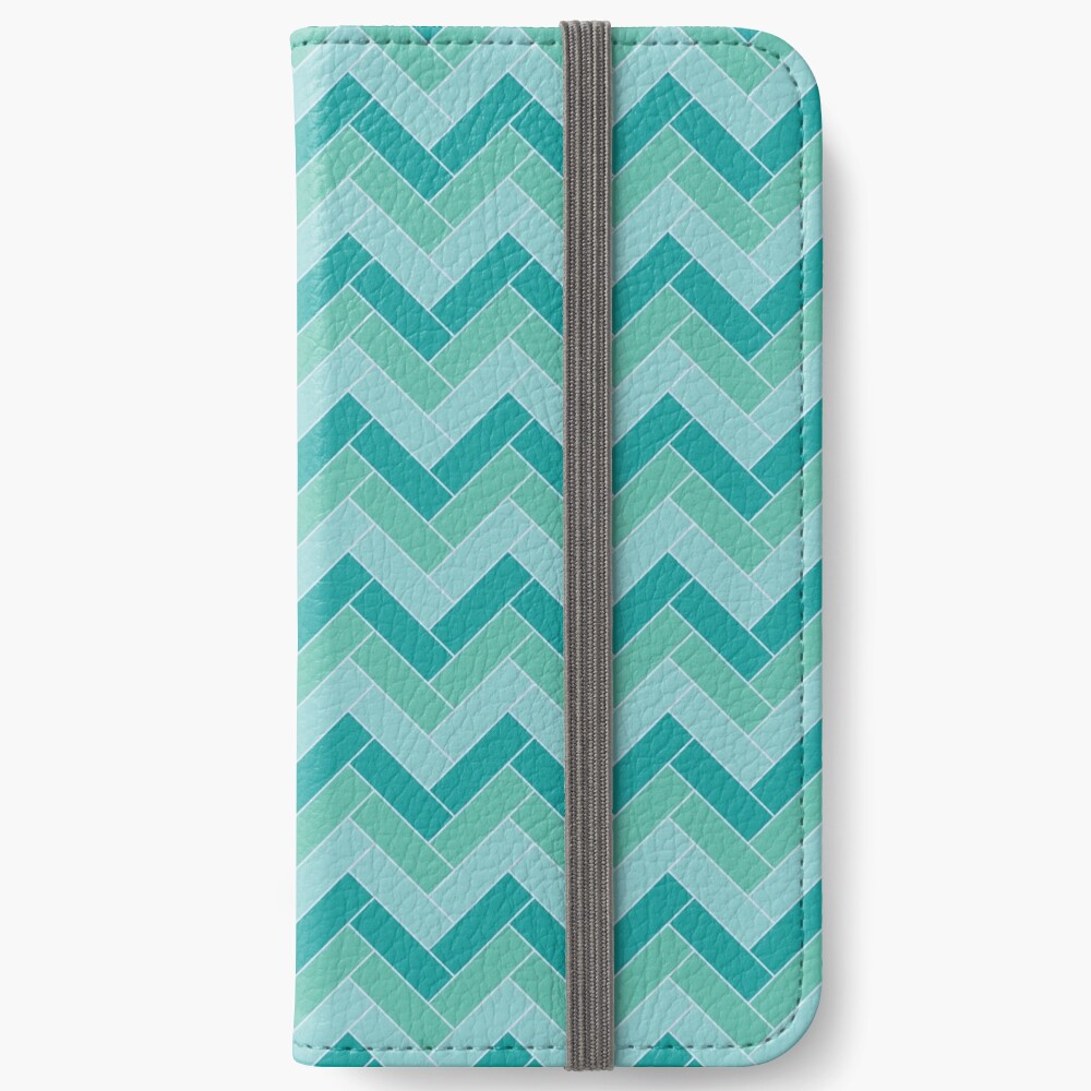 Geometric Pattern: Herringbone: Moss iPhone Wallet