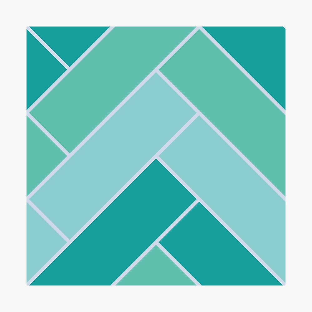 Geometric Pattern: Herringbone: Moss Photographic Print