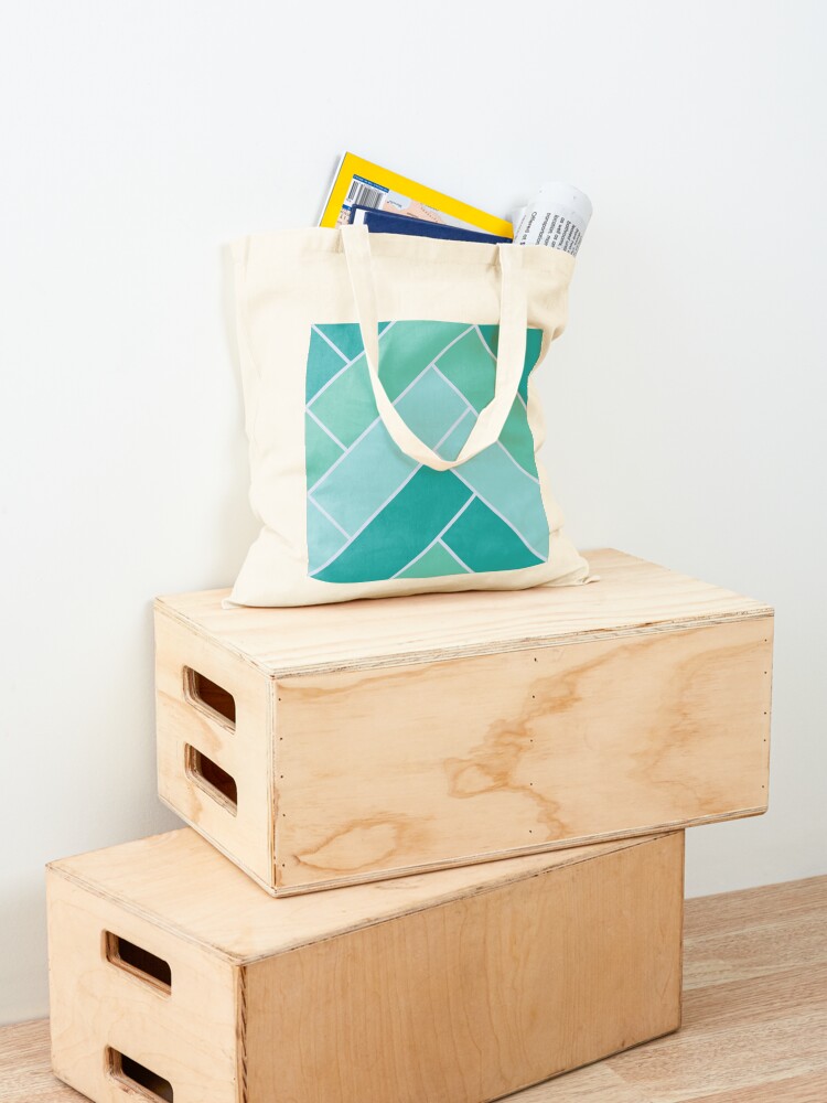 Alternate view of Geometric Pattern: Herringbone: Moss Tote Bag