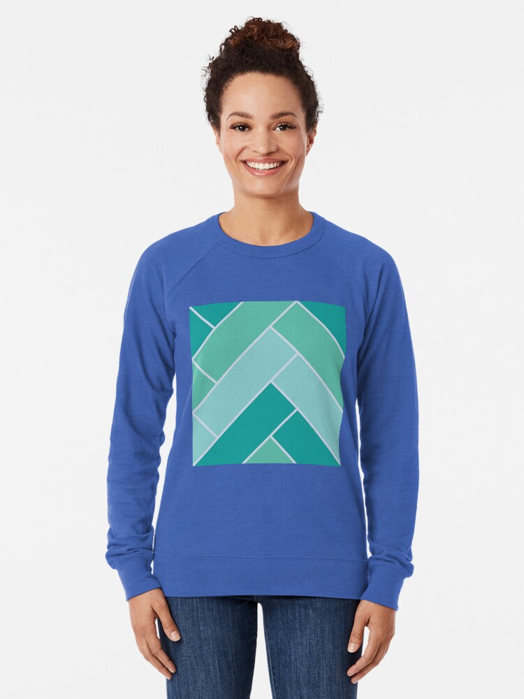 Alternate view of Geometric Pattern: Herringbone: Moss Lightweight Sweatshirt