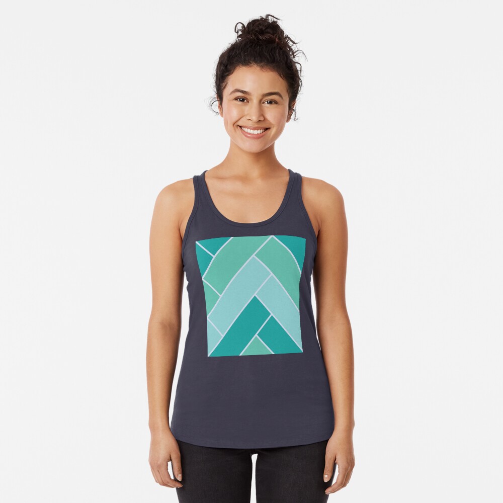 Geometric Pattern: Herringbone: Moss Racerback Tank Top