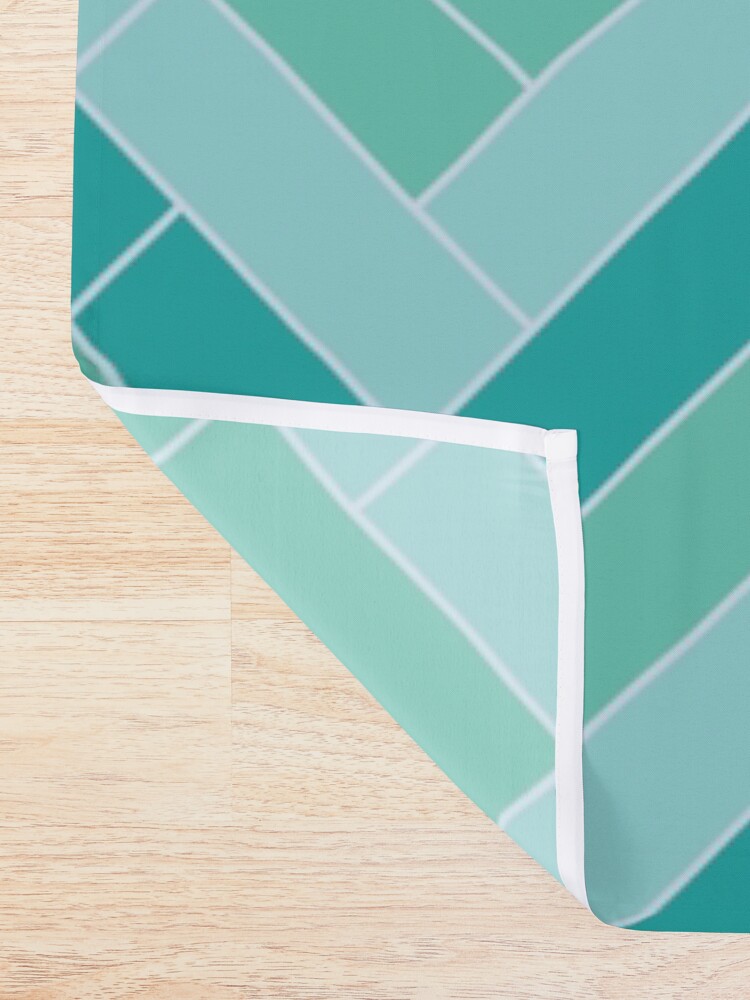 Alternate view of Geometric Pattern: Herringbone: Moss Shower Curtain