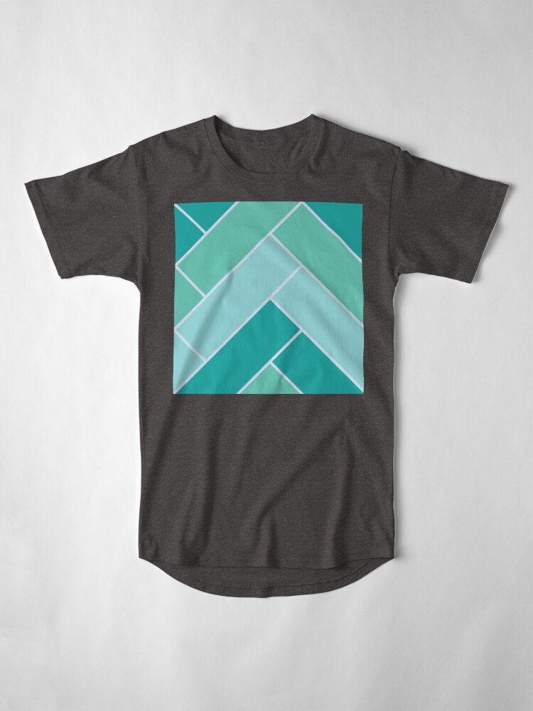 Alternate view of Geometric Pattern: Herringbone: Moss Long T-Shirt