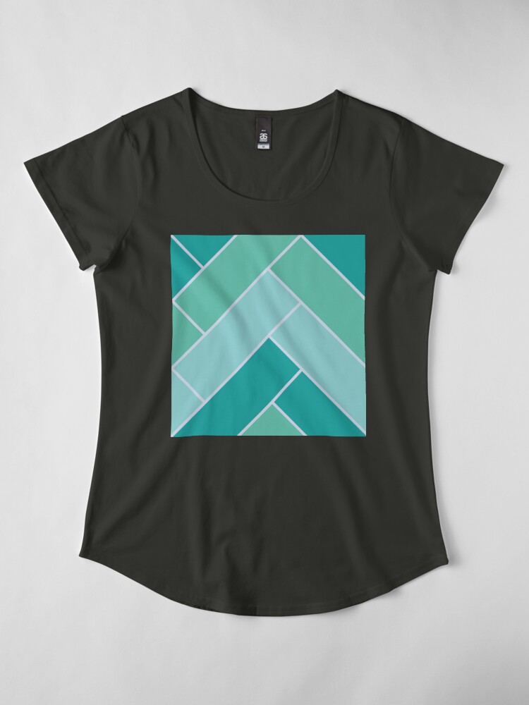 Alternate view of Geometric Pattern: Herringbone: Moss Premium Scoop T-Shirt