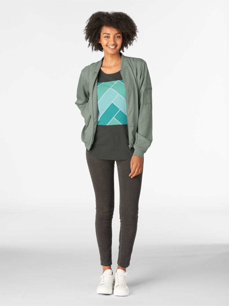 Alternate view of Geometric Pattern: Herringbone: Moss Premium Scoop T-Shirt