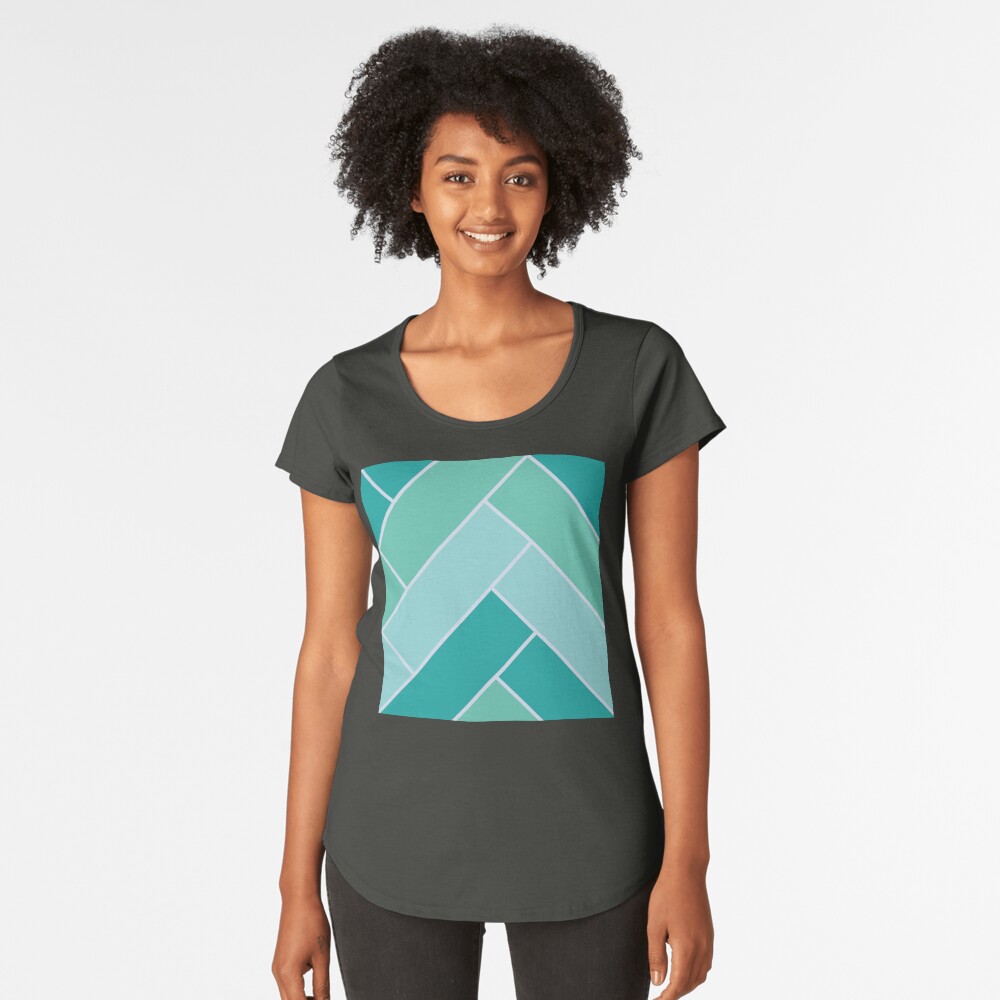 Geometric Pattern: Herringbone: Moss Premium Scoop T-Shirt