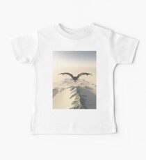 Grey Dragon Flight Over Snowy Mountains Baby Tee