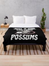 Just A Girl Who Loves Possums Throw Blanket