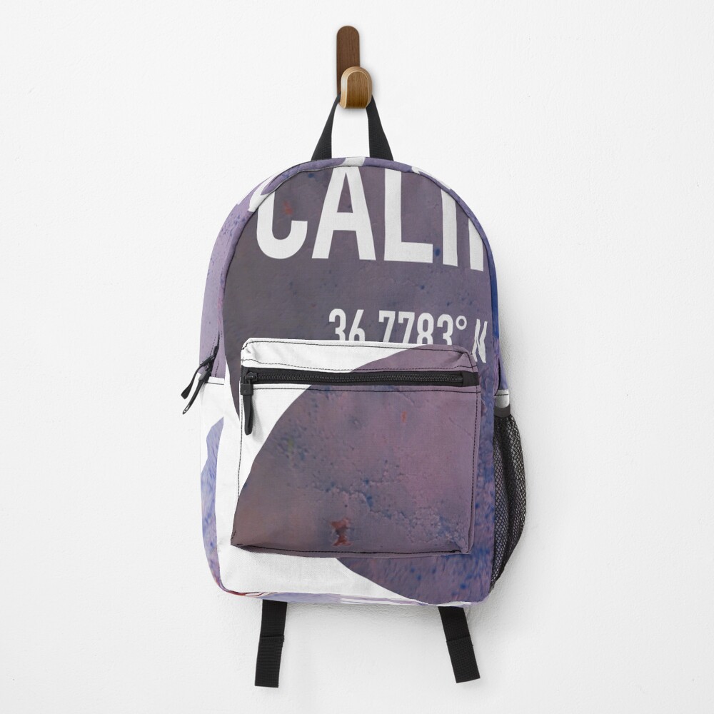 California Coordinates on a backpack