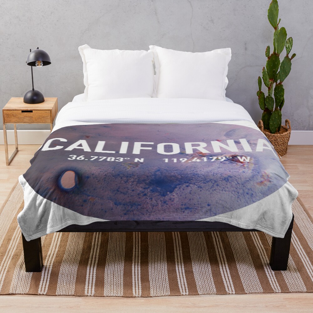 California Coordinates on a throw blanket