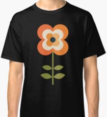 Retro Flower - Orange and Charcoal Classic T-Shirt