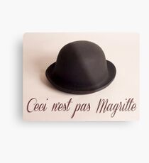 Ceci n'est pas Magritte - chapeau Metal Print