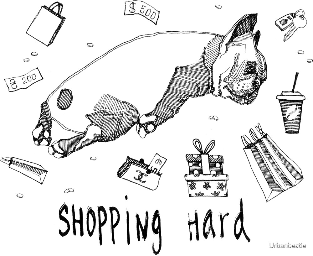 Funny Dog Shopping Hard By Urbanbestie Redbubble funny-dog-shopping-hard-by-urbanbestie-redbubble