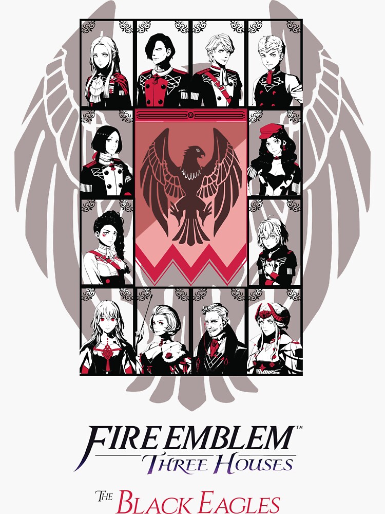 Fire Emblem Three Houses Black Eagles Print Sticker By Melrosegallery