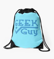 Geek Guy cute nerdy geek design for men Drawstring Bag
