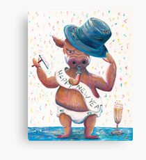 New Year's Hog Canvas Print