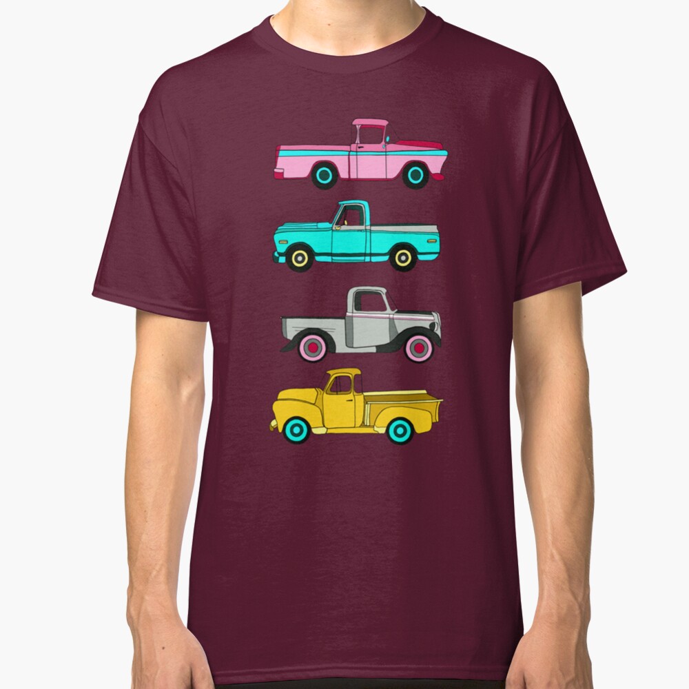 Floral Vintage Trucks Classic T-Shirt