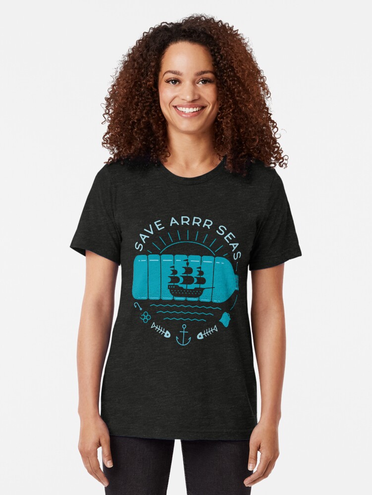 Alternate view of Save Arrr Seas Tri-blend T-Shirt