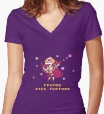 Arcade Miss Fortune Women's Fitted V-Neck T-Shirt