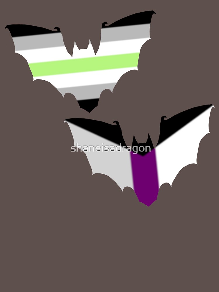Agender Demisexual Pride Bats by shaneisadragon