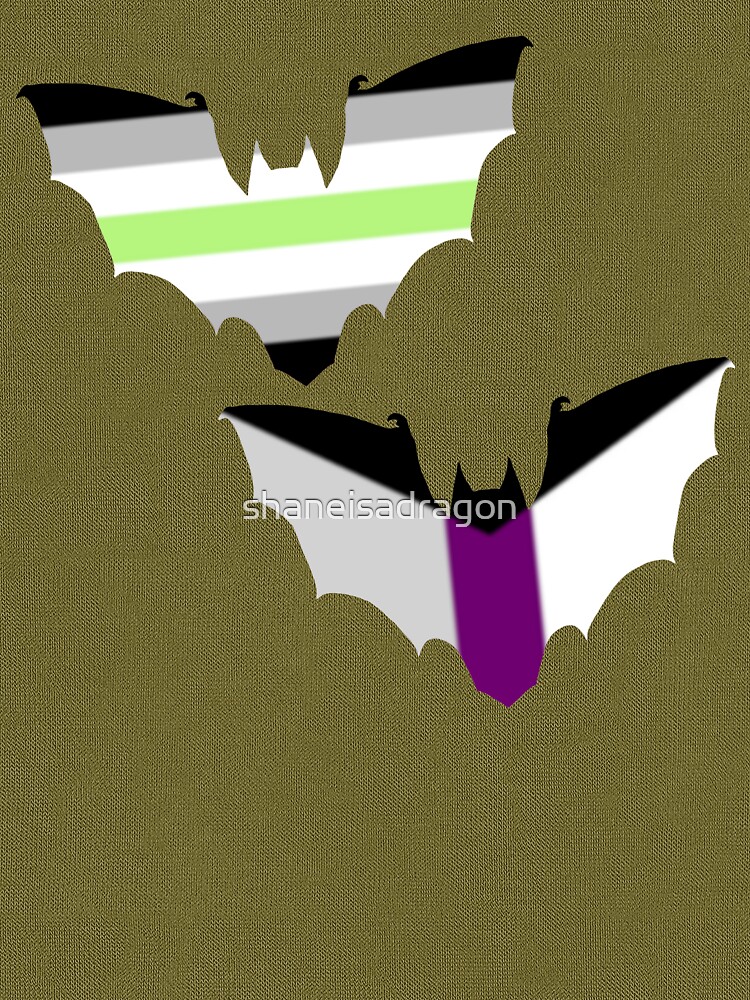 Agender Demisexual Pride Bats by shaneisadragon