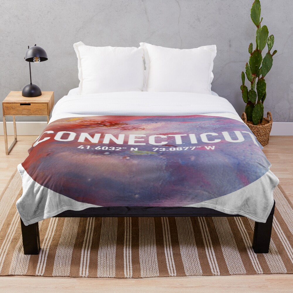 Connecticut Coordinates on a throw blanket