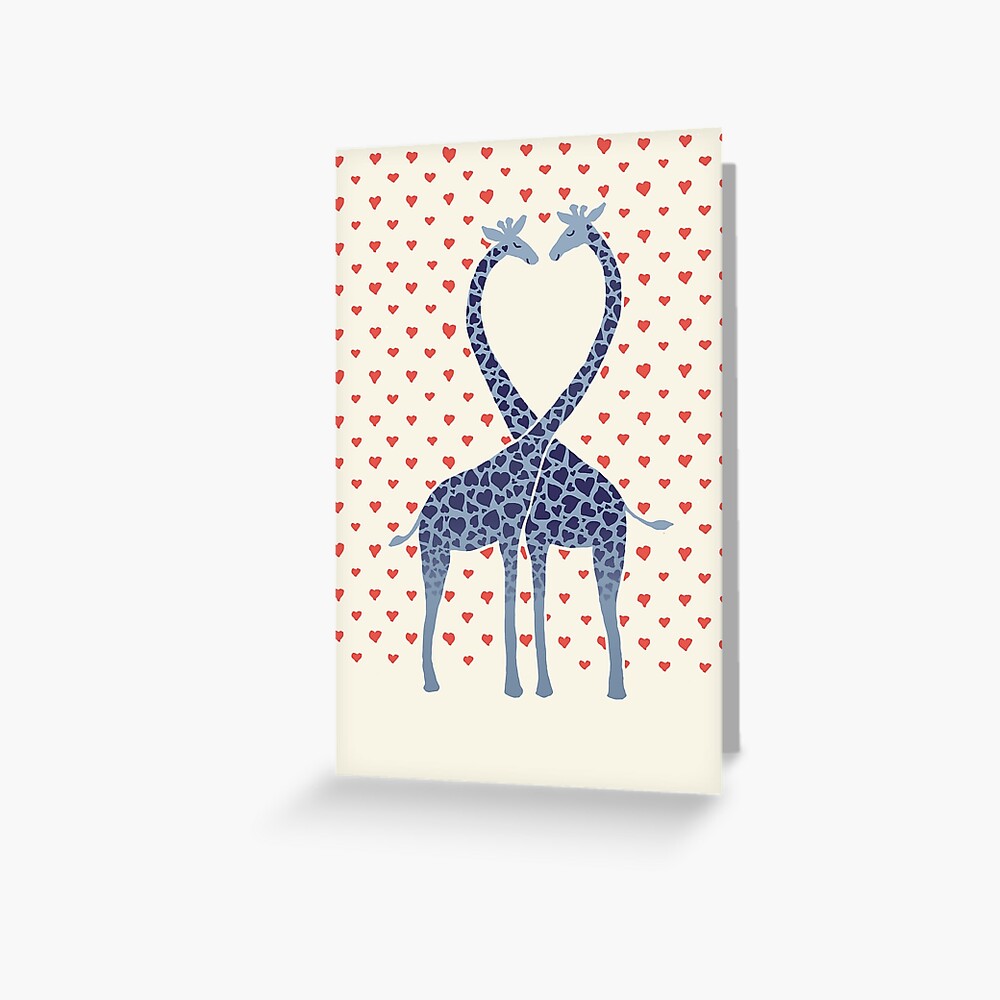 Giraffes in Love - A Valentine's Day Illustration Greeting Card