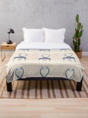 Giraffes in Love - A Valentine's Day Illustration Throw Blanket