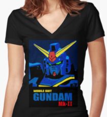 Gundam Mk-II (Titans Ver.) Women's Fitted V-Neck T-Shirt