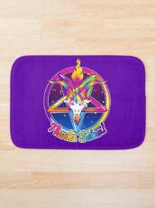 1997 Neon Rainbow Thanks Satan Baphomet Pentagram Sigil Bath Mat