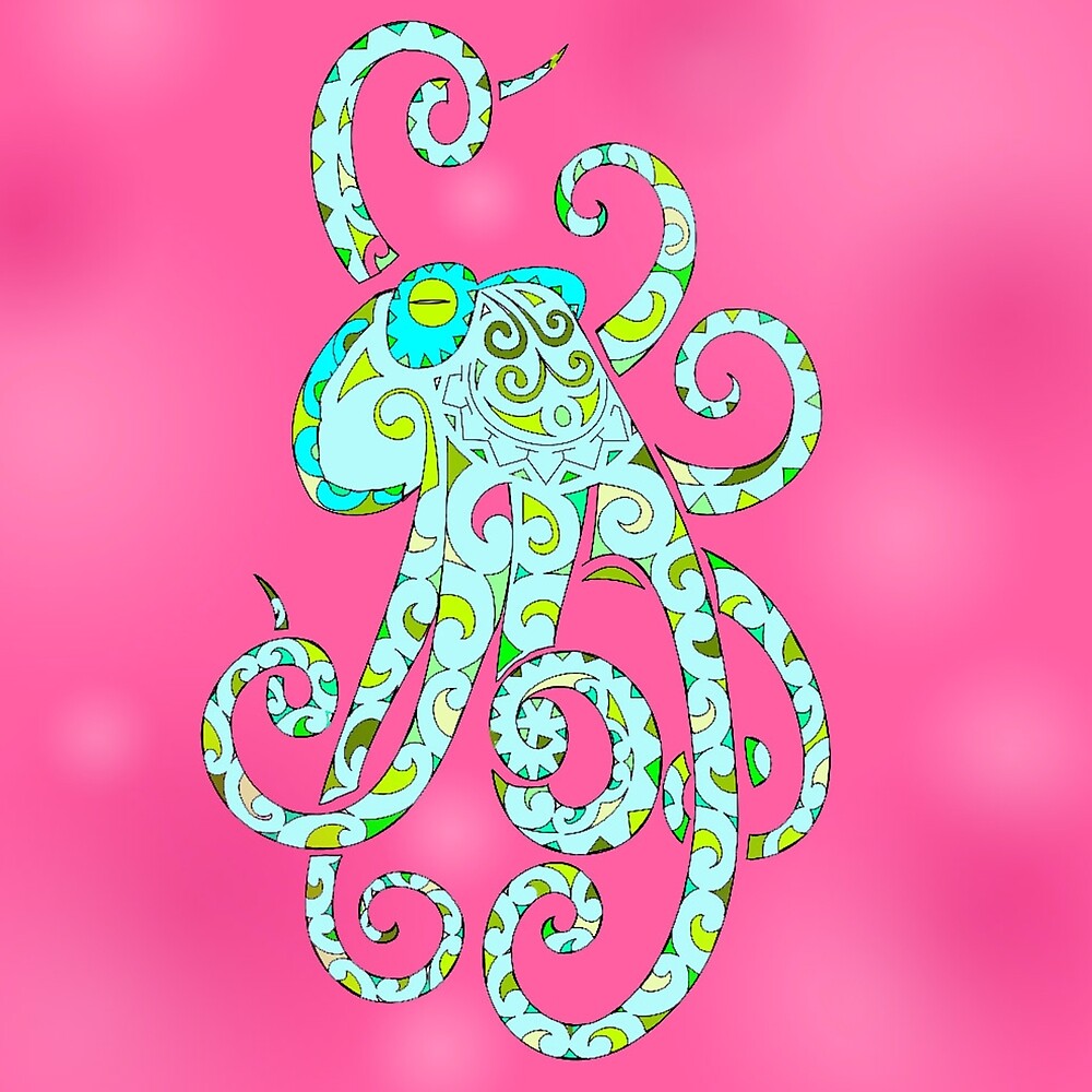 pink and blue reversible octopus