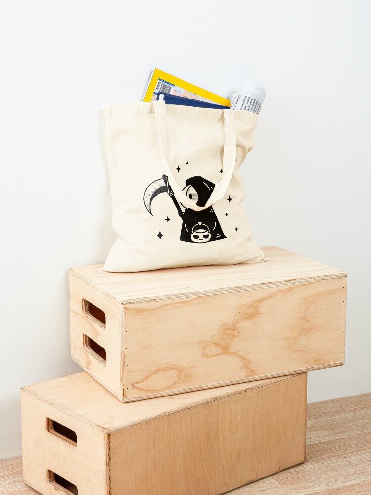 Alternate view of Bubu the Guinea pig, Little Grim Reaper Tote Bag