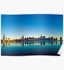Chicago skyline at sunrise. Poster