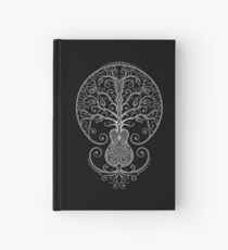 Cuaderno de tapa dura Guitarra acústica oscura Árbol de la vida
