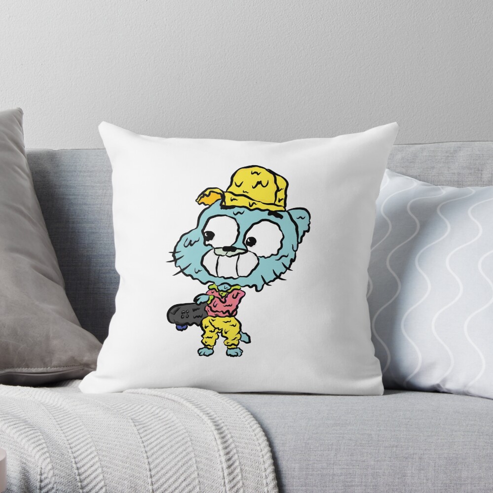 Skater Gumball - The Amazing World of Gumball Throw Pillow