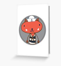 Nautical Adventures: Sailor Cat Greeting Card