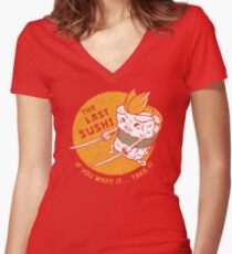 The Last Sushi Women's Fitted V-Neck T-Shirt