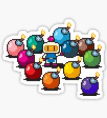 Bomberman Rainbow Bomb Set pixel art by PXLFLX Sticker