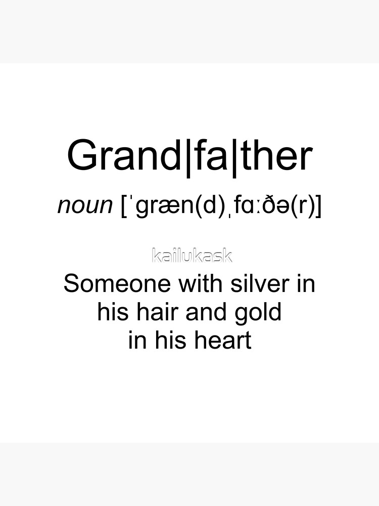 "Definition grandfather Dictionary Grandpa" Canvas Print by kailukask